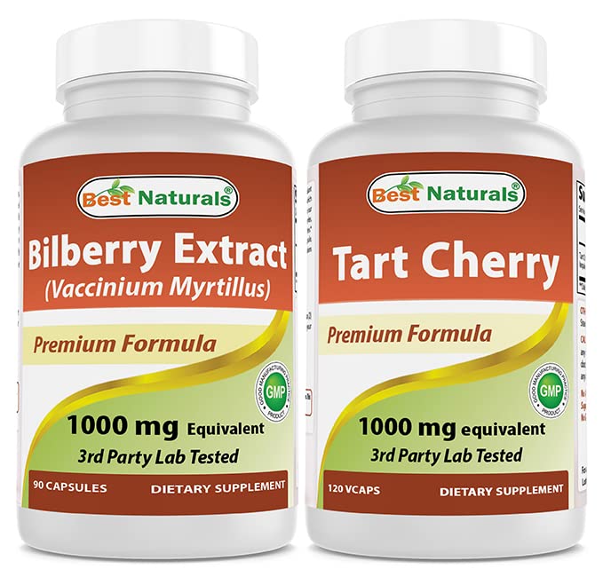 Najlepszy Naturals Bilberry Extract 1000mg & Tart Cherry Extract 1000 mg