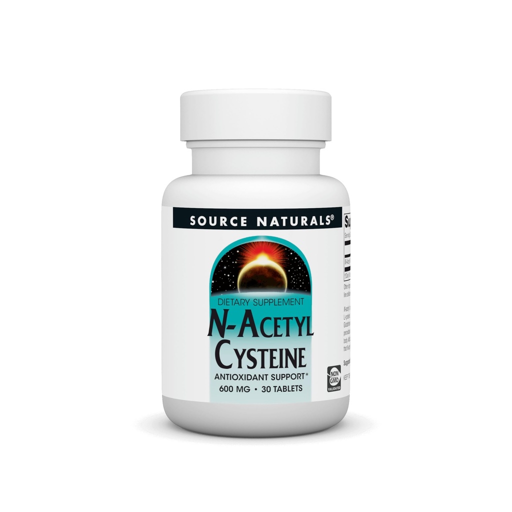 Źródło Naturals N- Acetyl Cysteina Przeciwutleniacz Wsparcie 600 mg Suplement diety, który wspiera zdrowie układu oddechowego * - 30 Tabletki