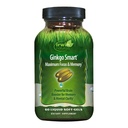 Irwin Naturals Ginkgo Smart Powerful Nootropic Brain Booster - Obsługuje maksymalną pamięć, Focus & Mental Jasność z DMAE, Clubmoss, Choline & Acetyl L- Karnityna - 60 Płynne Softgels