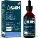 E2H Natural Black Currant Extract, Cold Pressed Black Currant Seed - Immune System Health - Szybkie wchłanianie cieczy - 2 Fl Oz
