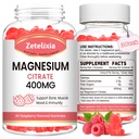 2 Opakowanie Magnezu Cytrate Gummies 400MG, Wysoka Absorpcja Gummies Magnezu dla dorosłych, Mięśnie i Teeth Support, Wegan 120 Cts