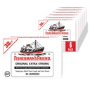 Fisherman 's Friend Cough Drops, Cough Suppressant and Sore Throat Lozenges, Original Extra Strong, 10 mg Menthol, 228 Drops (6 opakowań po 38)