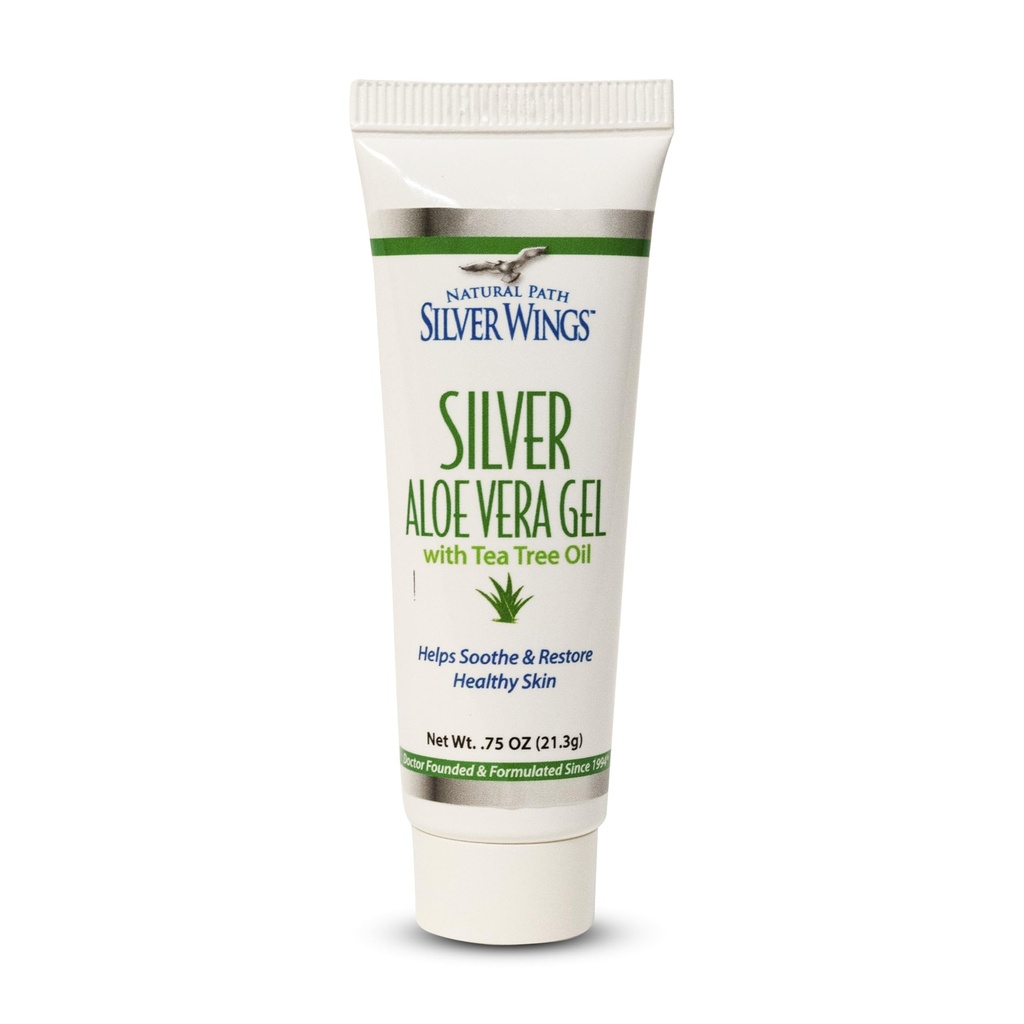 Natural Path Silver Wings 200ppm Silver with Aloe Vera Gel and Tea Tree Oil - Kojąca pielęgnacja skóry - 0.75 oz