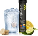 UNBROKEN 9EAA / BCAA Recovery Tablets (60% FREE- FORM / 40% Di- & Tri- Peptydes), Acids Amino Supplement for Faster Recovery & Less Muscle Sociency, Post & Pre- Workout for Men & Women, 10 Ser., Lemon Lime