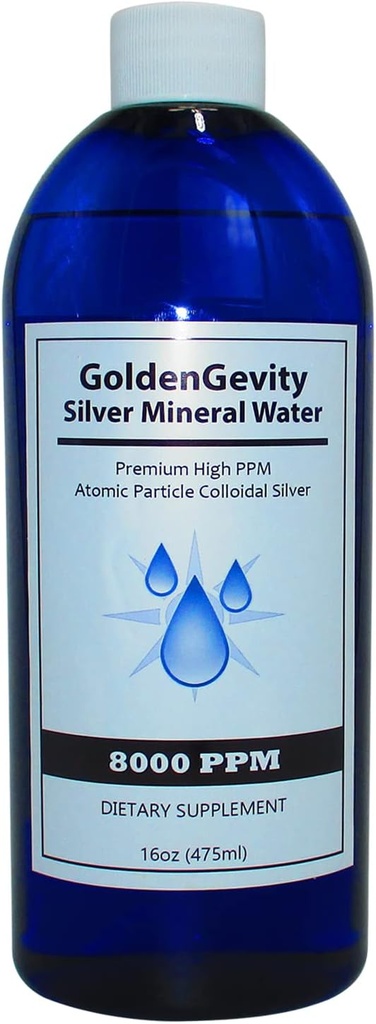 8000 PPM bioaktywna koloidalna srebro atomowa, 16 oz 124; nietoksyczny, nieGMO śladowy suplement immunologiczny