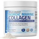 Bronson Marine Collagen Peptydes Zhydrolizowany proszek białkowy 100% Wild Caught Nordic Cod Zweryfikowane zrównoważone źródło łączników skóry paznokci włosów i kości 150g (5.29oz)