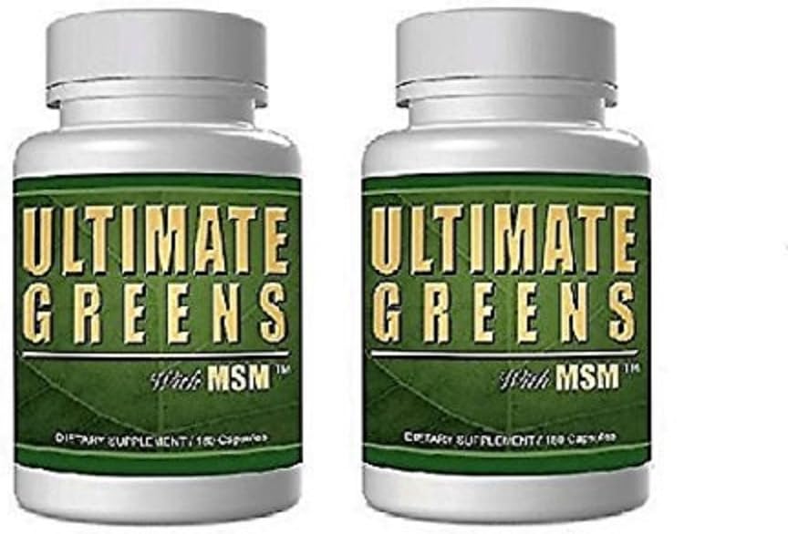 Daily Health, Ultimate Greens with MSM 360 Capsules, 1925mg Vegan Friendly Whole Food Superfood Supplement Non GMO Gluten Free Alkalising Nutricents 2 Miesiące dostaw