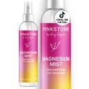 Pink Stork Magnezu rozpylacz Mist - dla spokoju, stresu i snu, Wsparcie choroby sezonowej, Ciąża musi Hakes, 200 mg na 6 Spray, Czysty chlorek magnezu Spray ciała, 4 oz, Niezapachowy