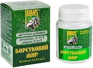 60 Borsuk tłuszcz kapsułki Naturalne źródło wielonienasyconych kwasów tłuszczowych