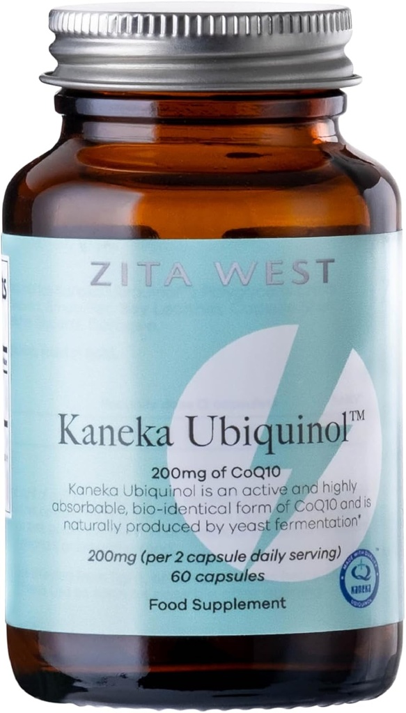 Zita West Kaneka CoQ10 Ubiquinol XI124; Wysoko wchłanialny suplement dla mężczyzn i kobiet XI124; Próba naturalnego poczęcia lub poprzez IVF - 60 Kapsułki żelu wegetariańskiego