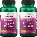 Swanson Green Lipped Mussel (Freeze- Suszony) - New Zealand Joint Health & Mobility Supplement - Natural Formula May Support Heart Health & Digestive Function - (60 kapsułek, 500 mg każdy) (2 opakowania)