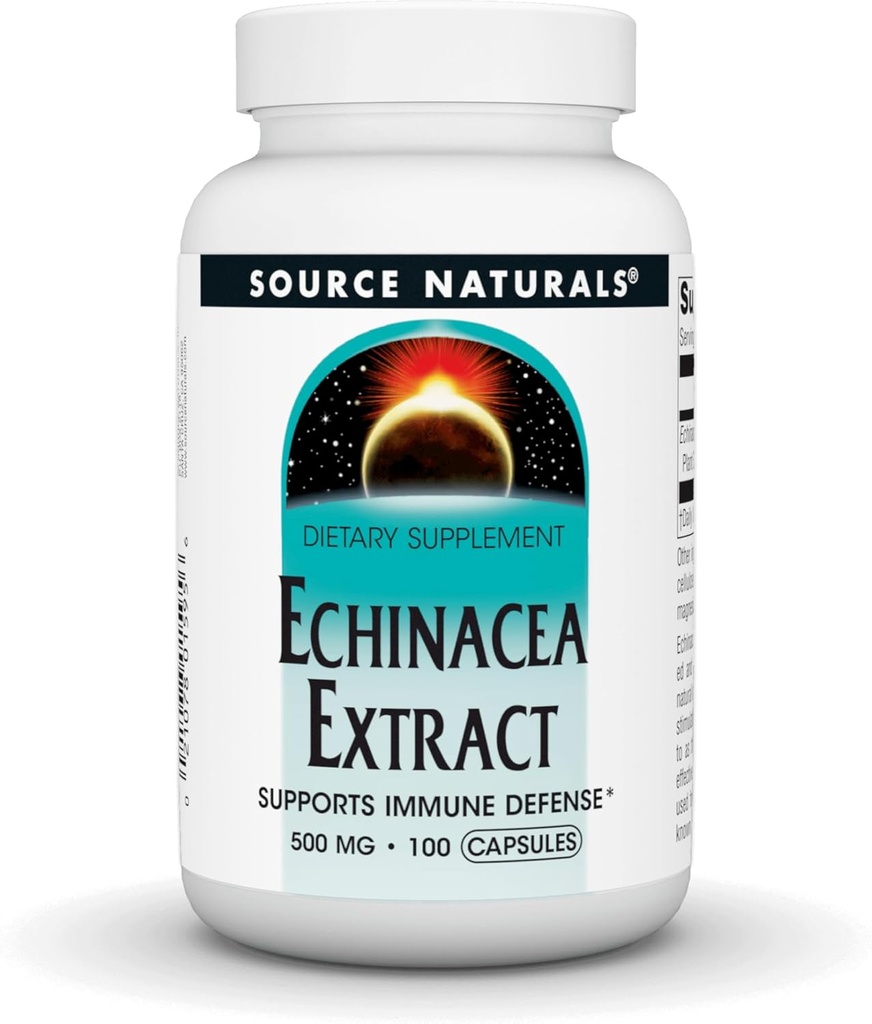 Źródło Naturals Echinacea Root Extract - Wspiera obronę immunologiczną * - 500mg - 100 kapsułek