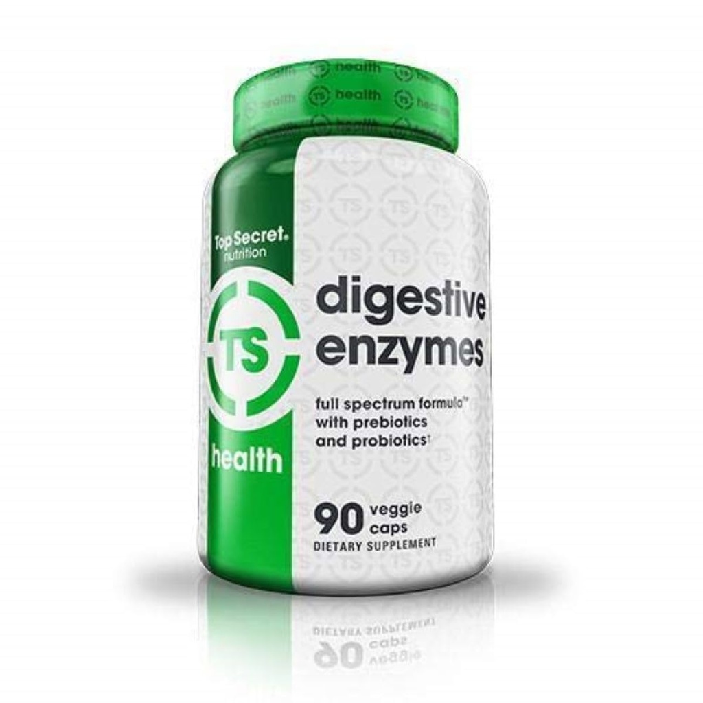 Top Secret Nutrition Digestive Enzymy 124; Full Spectrum Prebiotyki & Probiotyki 124; 10 Enzymy Description 124; dla Gut Health, Bloating & Nutricent Absorpcja 124; 90 Kapsułki