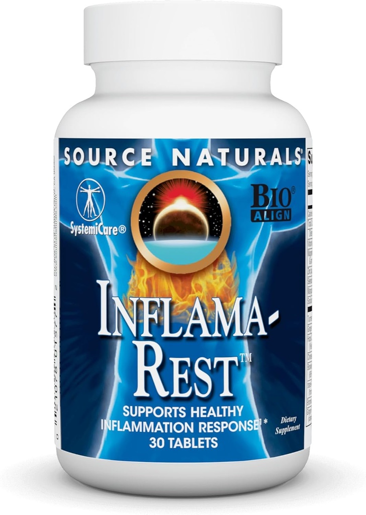 Źródło Naturals Inflama- Odpoczynek - Herbal & Mieszanka mineralna z Turmeric, Boswellia, Ginger, Quercetin - Maksymalna ulga stresowa i relaks - 30 tabletek