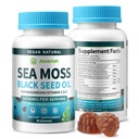 Wegański Ashwagandha Mech Mech Gummies - Czarny olej nasienny, Witamina C & D do wsparcia immunologicznego, Digestive, Przeciwutleniacz 13 w 1 Bundle, Sea Moss Chlorophyll Advanced Strength Formula 2Pack 120 Gummies