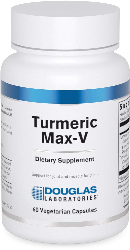 Douglas Laboratories Turmeric Max- V XI124; Standaryzowana kurkumina w celu wsparcia funkcji stawów i mięśni 124; 60 Kapsułki