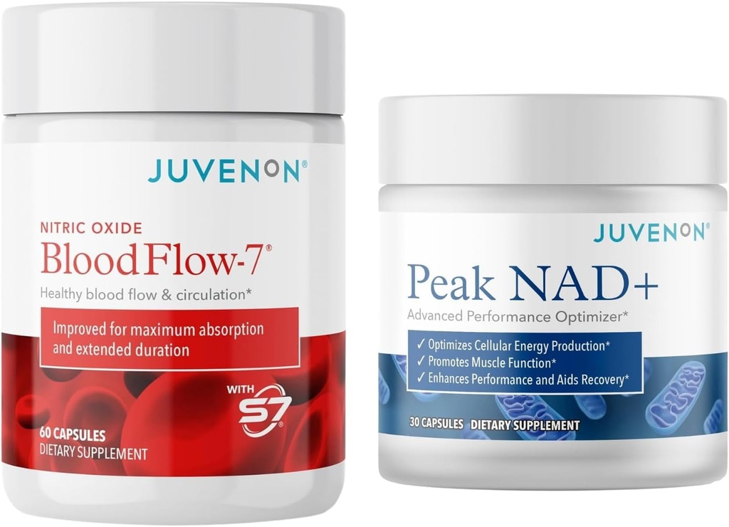 Juvenon BloodFlower - 7 Suplement tlenku azotu z nitrosiginą + szczytem NAD +