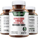Wegańskie Labs Jabłko Cydr Kapsułki z Mother- 180 Kapsułki wegańskie, 1600MG Na Służenie- 100% Naturalne ACV Pills - Pomaga zdrowe spożywanie, Keto, Zarządzanie wagą, Detox, i układu immunologicznego