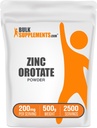 BulkSupplements.com Cynk Orotacyjny Proszek - Cynk Minerały Suplement, do wsparcia immunologicznego - Gluten Free, 200mg na serwowanie, 500g (1.1 lbs) (Opakowanie 1)