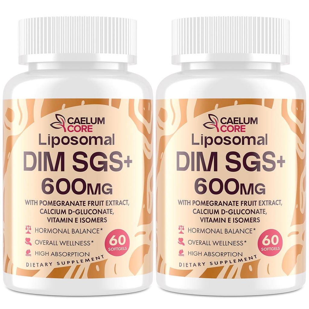 Suplement Liposomal DIM SGS - Suplement hormonalny dla kobiet i mężczyzn, Suplementy estrogenowe Zawiera Sulforaphane Glukozynolan, Witamina E, Owoce granatu - Detoks i przeciwutleniacz (2 opakowania)