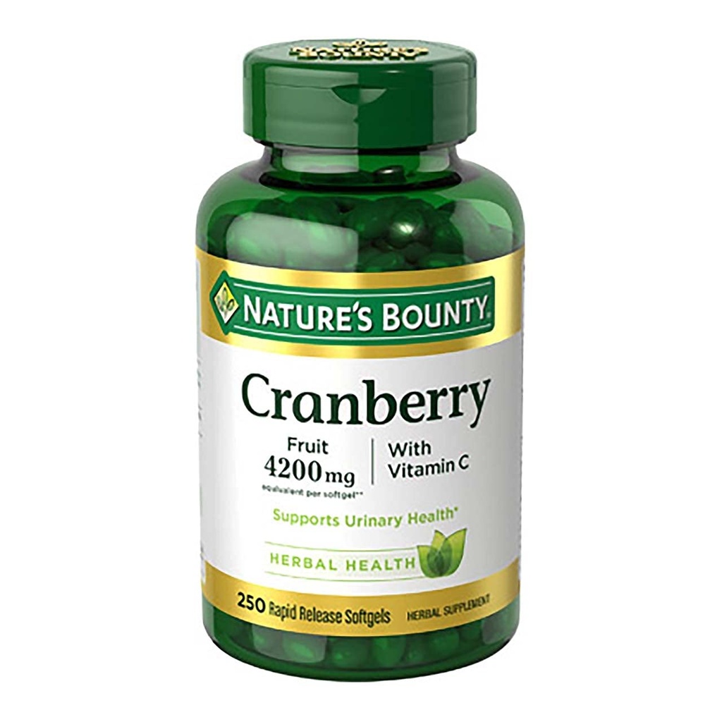 Nature 's Bounty Żurawina z witaminą C 4200 mg, 250 Softgels (Opakowanie po 3)