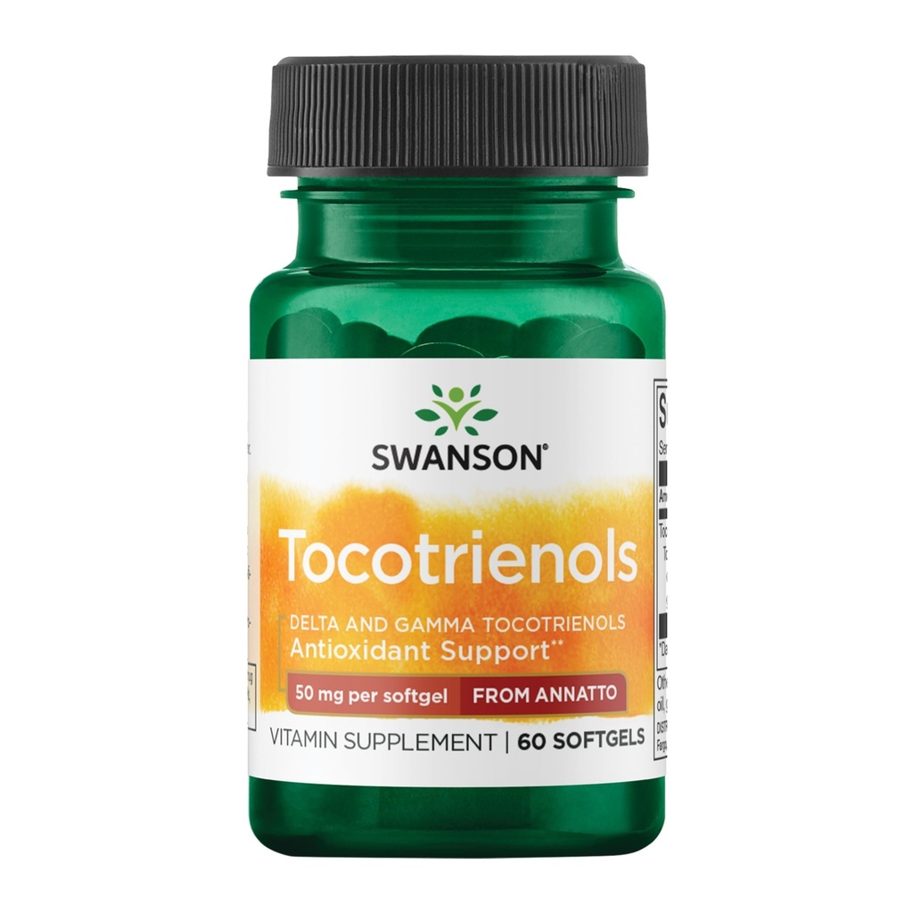 Swanson Deltagold Tocotrienols - Annatto & Witamina E Tocotrienols - 99% Tocopherol Free (60 Softgels, 50 mg Each)