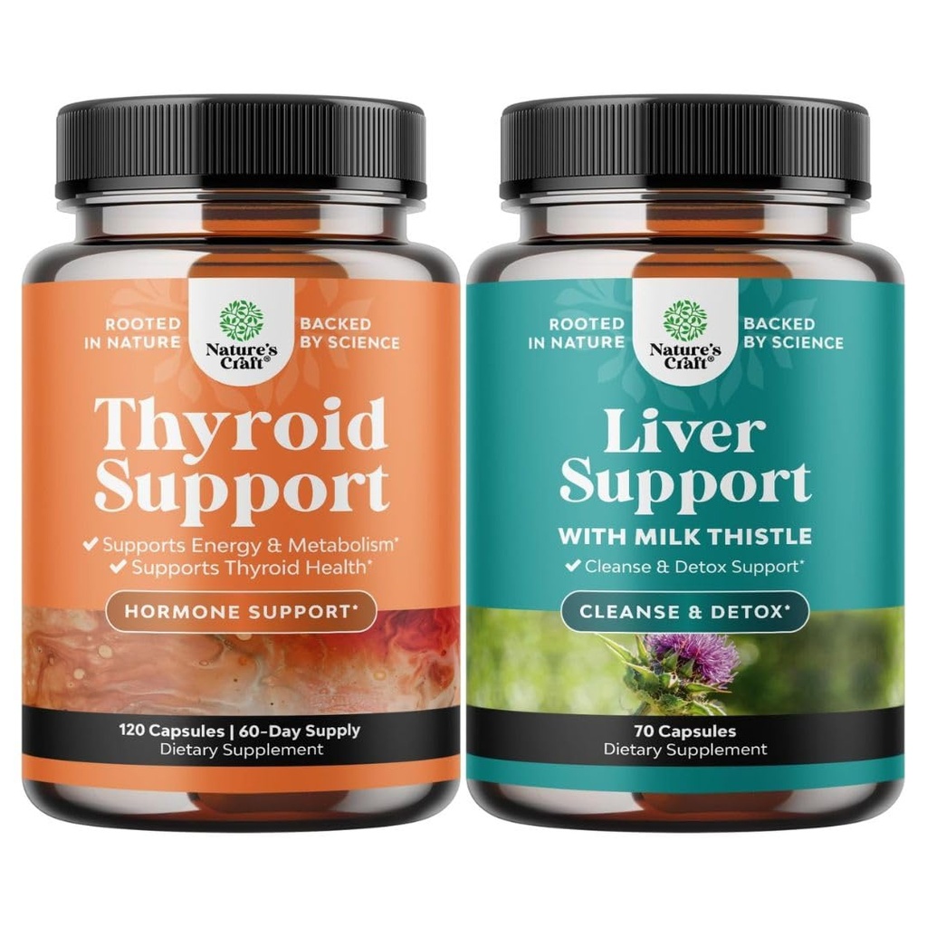 Paleta Herbal Thyroid Support Complex - Pothent Kelp Jod for Hormon Balance and Liver Cleanse Detox & Repair - Milk Thistle for Trawienie & Zdrowie immunologiczne - Ginger Root Choline Dandelion Root