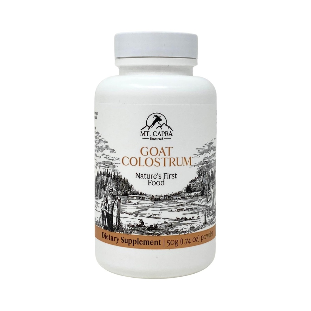 Mt. Capra Kozi Mleko Colostrum 124; dla zdrowego systemu immunologicznego, Gut i Athletic Performance 124; Grass- Fed, Wysoka w Immunoglobulin 124; 17 Sługi - 1.76 oz