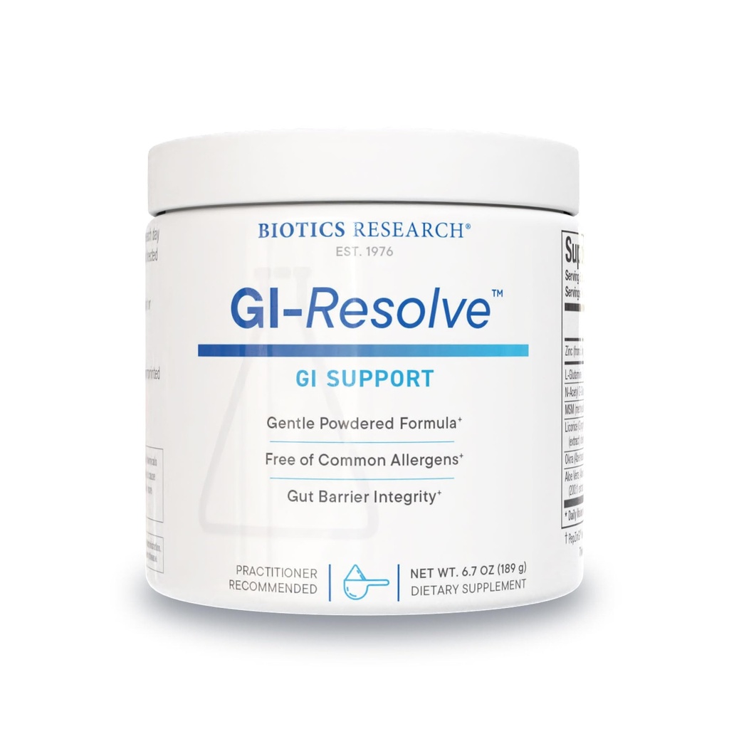 Biotics Research GI Resoluve ™ Advanced L- glutamina Powder Formula dla Gut Lining Support & Healing - Optymalne funkcje żołądkowo-jelitowe - Premium 7- Składnik z cynku Carnosine & Botanicals- 6.7oz