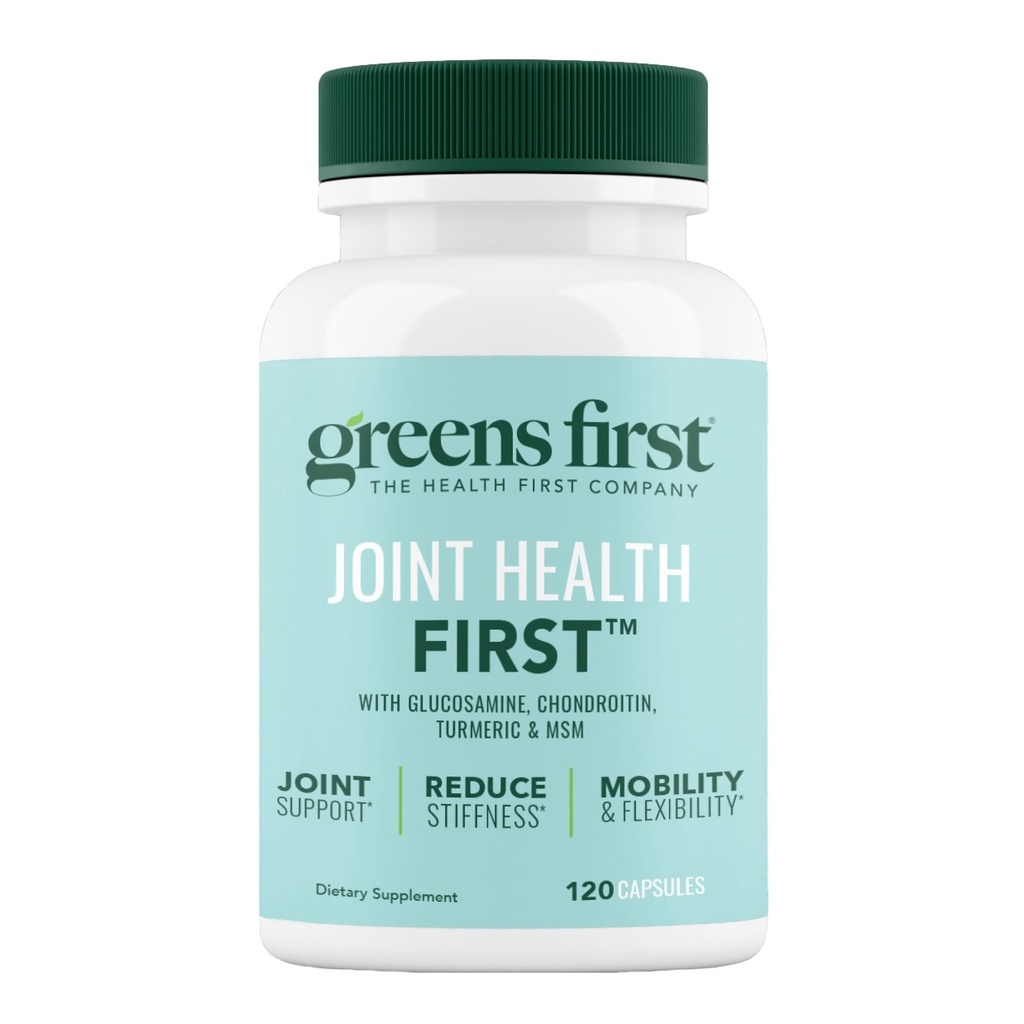 Zieloni Pierwszy Wspólny Zdrowie Pierwszy - Naturalny Wspólny Suplement Wsparcia z MSM, Turmeric, Ashwagandha, & Ginger - Wspólne Wsparcie - Non-GMO / Dair-Free / Glutent-Free (120 Softgels)