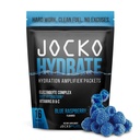 Jocko paliwa Hydrate Electrolytes Pakiety proszku Niski cukier - Amplifikatory do nawilżenia, Odwodnienie, & Ćwiczenia - z witamin B6, B12 & C (16 Pakiety) Błękitna malina