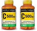 MASON NATURAL Witamina C 500 mg - wspomaga zdrowy system immunologiczny, przeciwutleniacz i odżywczy, 100 tabletek (opakowanie po 2)