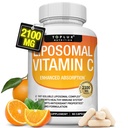 Witamina liposomalna C 2100mg Wysoka Absorpcja Tłuszcz Rozpuszczalny VIT C - Immune Support Collagen Booster Immunity Defense & Potężny przeciwutleniacz, MCT Oil & Sunflower Lecytyna, Kwas asorbinowy, Wegan Non-GMO