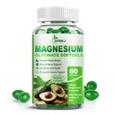 Magnezu Glicynian 400mg, Wysoka Absorpcja Suplementy magnezu Softgels z Witaminą E, B6, Cynk na sen, Spokój, Zrelaksowanie mięśni i kości Zdrowie, Bezglutenowe, Nie- GMO, 60 softgeli