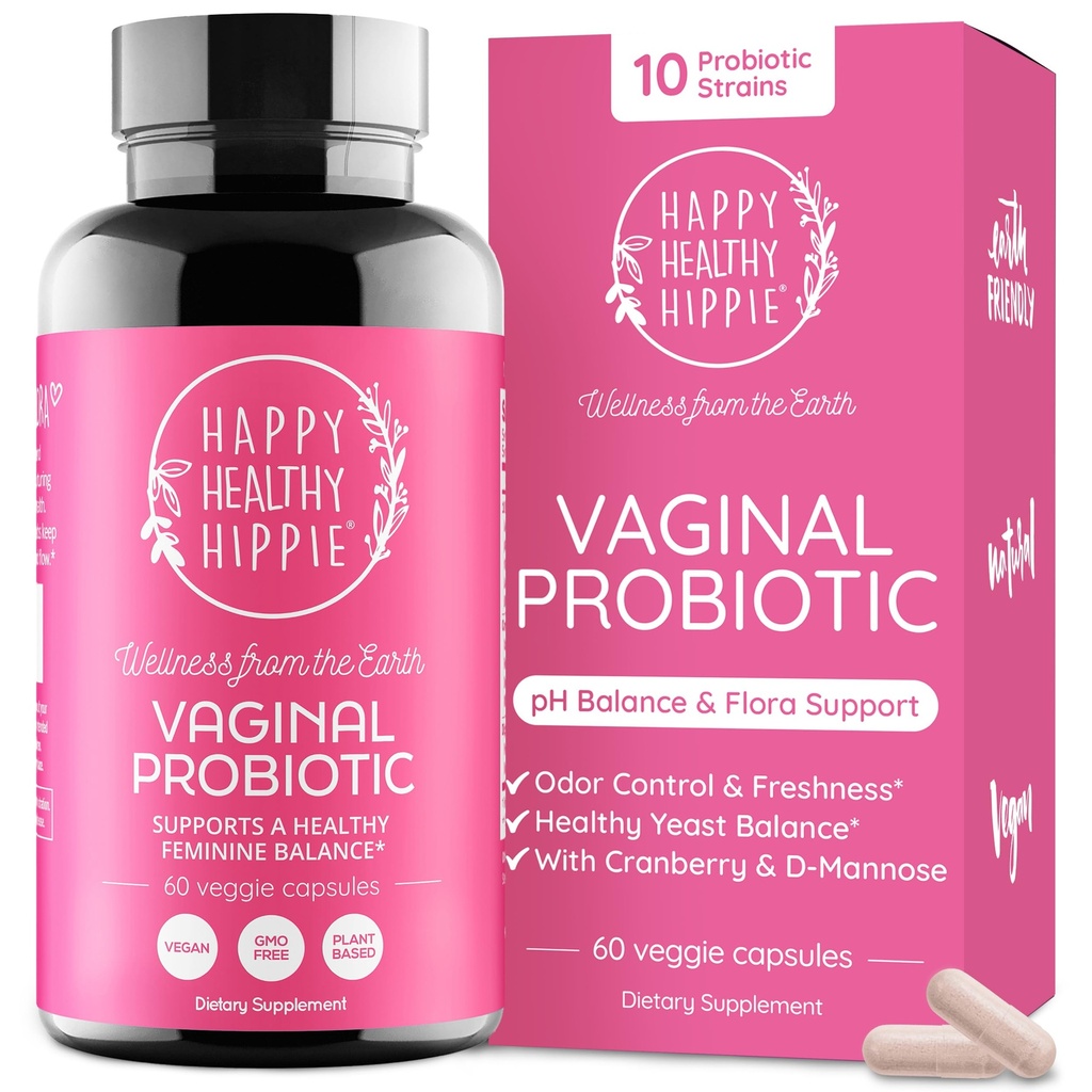 Probiotyki waginalne dla kobiet - ph Balance for Women Bilans 124; 10B CFU - 10 Strains Bilans 124; Żurawina & D- Mannose Bilans 124; BV, Yeast, Flora & Odor Control Bilans 124; Mocz, Gut & Digestive Health Support Pills, 60 Ct