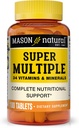 MASON NATURAL Super Liczne 34 Witaminy i minerały - Kompletne wsparcie żywieniowe, Wszystko w jednym Multivitamin, Wspiera ogólne zdrowie, 100 Tabletki