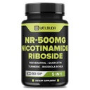5in1 + Nikotynamid Riboside Supplement z Resveratrol, Quercetin, Turmeric, Rhodiola Rosea - 90 Count for 90 Dni