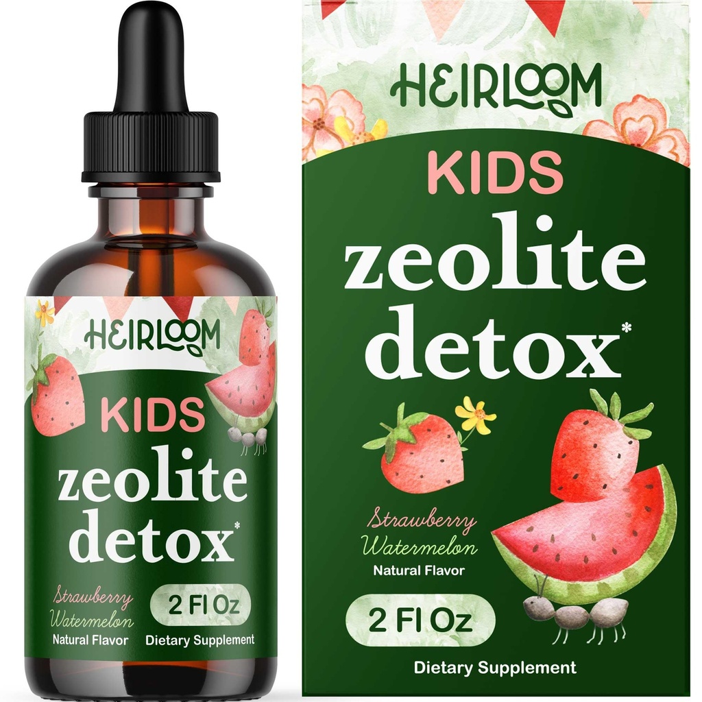 Zeolite Detox dla dzieci krople płynne - Delikatne codzienne Cleanse & Speech Support with Methylled B12 & Witamina D - Dzieci Clinoptilolite Zeolite Drops Detox Cleanse Supplement 2oz