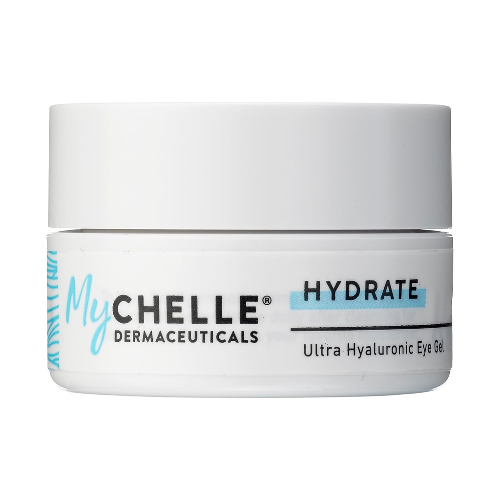 MyChelle Dermaceuticals Ultra Hyaluronic Eye żel (0,45 Fl Oz) - Bogata nawodnienie na suchą skórę z Wegańskim kwasem hialuronowym, Pomoc Plump Skóra i pomóc zmniejszyć wygląd Fine Lines i zmarszczki