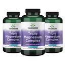Swanson Triple Magnezu Complex - Suplement mineralny - Natural Support - Wyposażony w cytrynian, tlenek i asparaginian - (300 kapsułek, 400mg każdy, 3 opakowania)