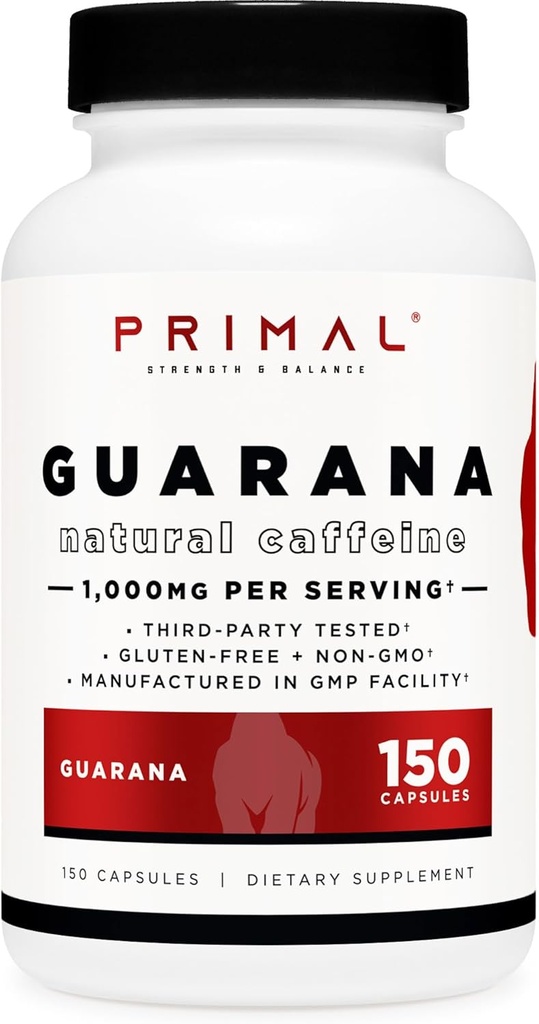 Primal Guarana (1000 MG per serving) (150 kapsułek) - 200 MG Kafeteria naturalna