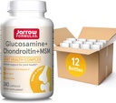 Figury Jarrow Glukozamina + Chondroitin + Kapsułki MSM, Suplement Joint Support z Witaminą C i Mangan, 240 Kapsułki, 60 Day Supply, Opakowanie po 12