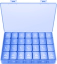 XL Pill Organizator 4 razy dziennie, BUG HULL Extra duży Weekly Pill Case Pudełko, 7 Day Pojemnik na witaminy Daily Pill Holder do oleju Cod- Wątroba, Witaminy, Suplementy (Royal Blue)