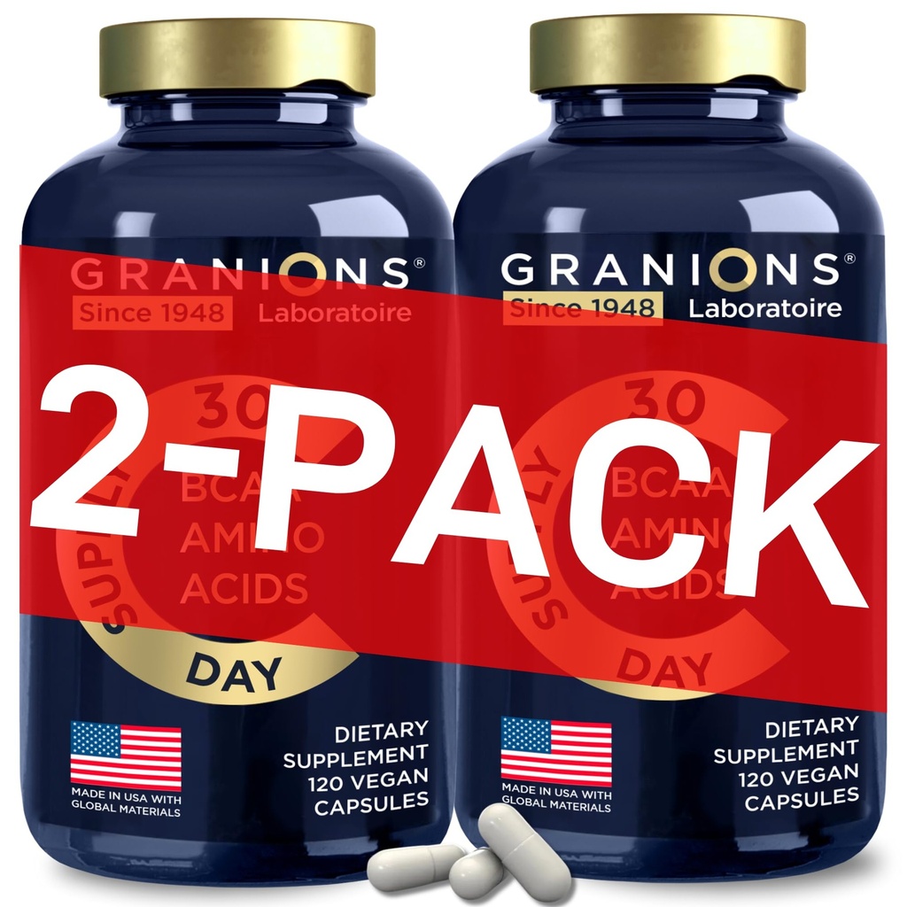 Esential Amino Acids Supplement for Men & Women - All 9 BCAAS EAA Supplements Formula - Leucine Amino Acid, Lysine, Tryptofan, Advanced Amino Energy & Muscle Recovery - 240 Vegan BCAA kapsułki