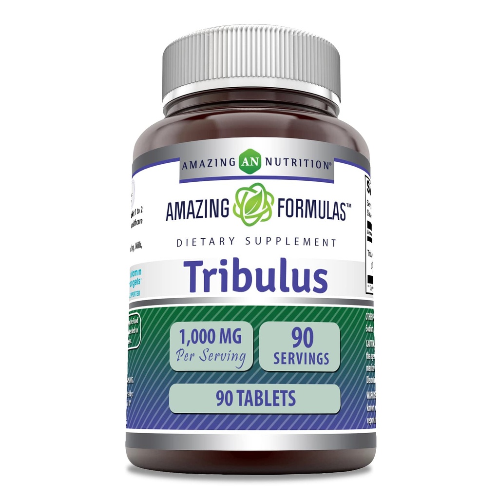 Amazing Supples Tribulus Extract 1000 Mg Supplement Ecolabel 124; Tablets Ecolabel 124; Non-GMO Ecolabel 124; Gluten- Free Ecolation 124; Made in USA (1 Pack Ecolabel 124; 90 Count)