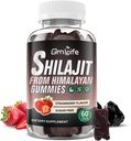 Shilajit Gummies dla mężczyzn i kobiet, 1000MG Shilajit Suplement z 85 + Minerały śladowe i kwas Fulvic dla energii, odporność, bezcukrowy, Strawberry- 60