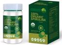 Certified 100% Organic Spirulina Powder 4.23oz / 120g Rich in Rich in Beta- Caroten (Witamina A) i B- 12 z naturalnie występującym GLA, Vega Non-GMO- Superfood Supplement