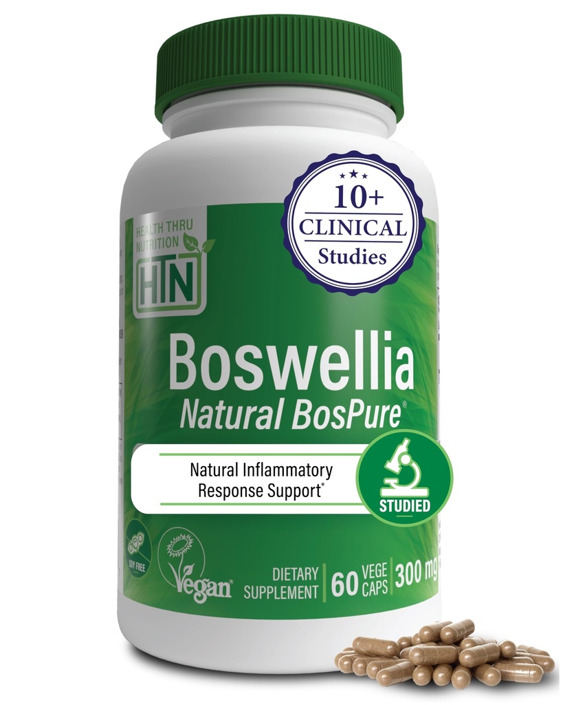 Zdrowie Thru Nutrition Boswellia 300mg 60 Kapsułki jako Bospure AKBAMAX 124; Wysoka moc 75% Kwasy Boswellic 10% AKBA 124; Zdrowa Mobilność Wsparcie 124; Wegan Certified Department 124; Non-GMO, Gluten Free, Soy Free