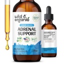 Wild & Organic Assistance Support Tincture for positive Outlook - Zespół nadnerczy z Ashwagandha, Rhodiola Rosea Root - 1- Month Supply - Vegan, No Sugar & Alcohol - 2 fl oz