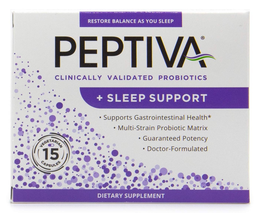 Peptiva 26 Miliard CFU Probiotic and Sleep Support - Klinicznie zwalidowane Multi- Strain Probiotic - Lactobacillus and Bifidobacterium, Melatonin - 15 Count